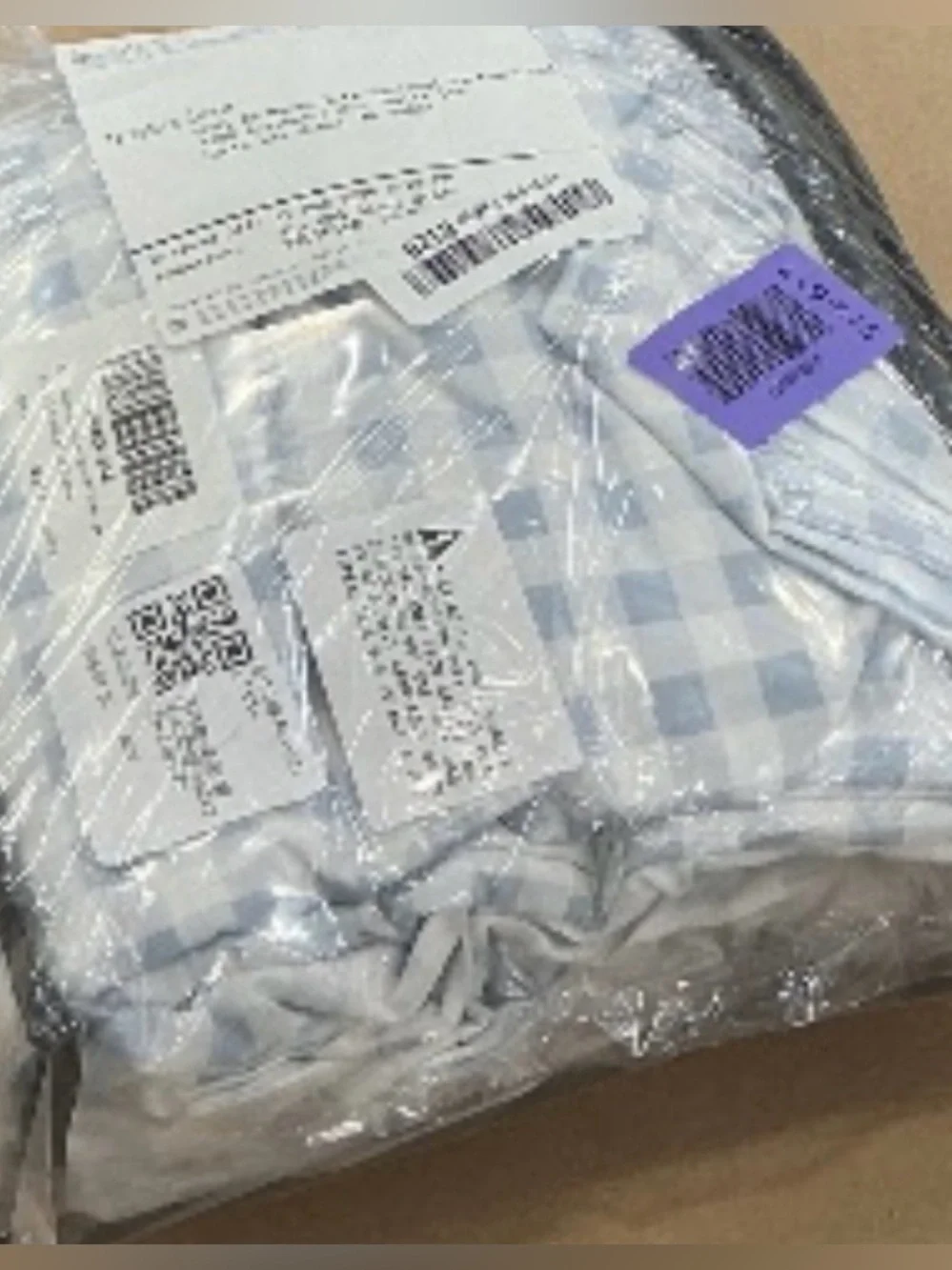 FULL SIZE Ultra-Soft GINGHAM Duvet Set 100% Washed Microfiber - BLUE & WHITE